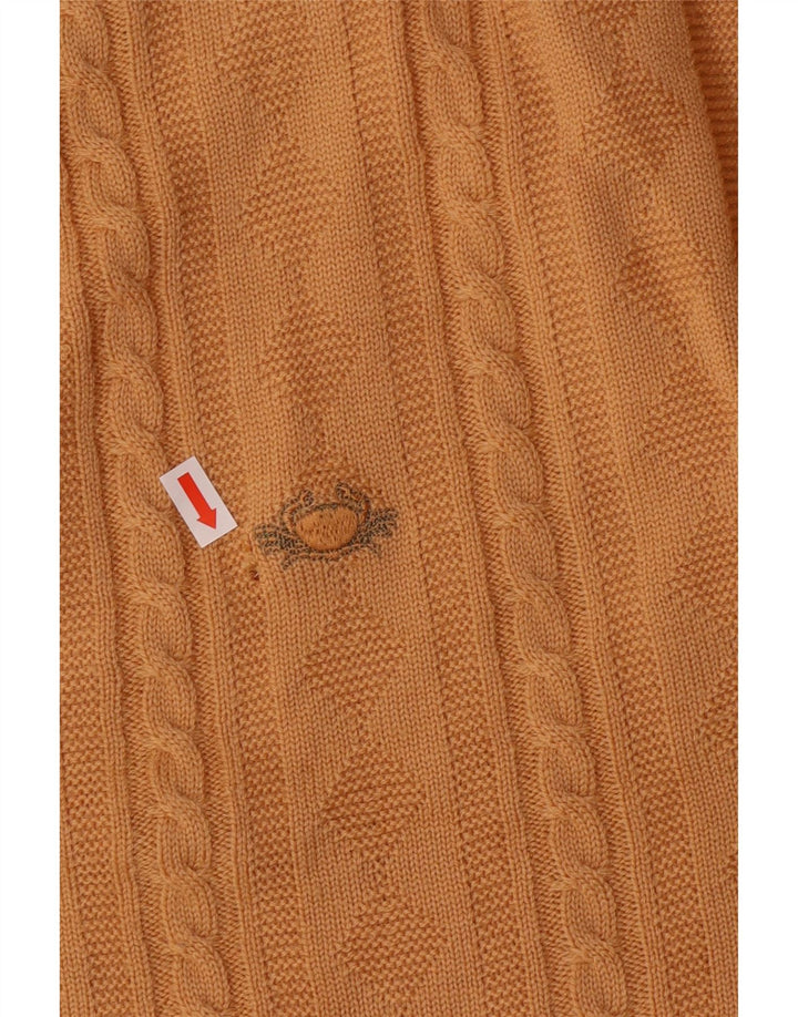 IL GRANCHIO Suéter cardigã masculino grande lã virgem amarela clássico