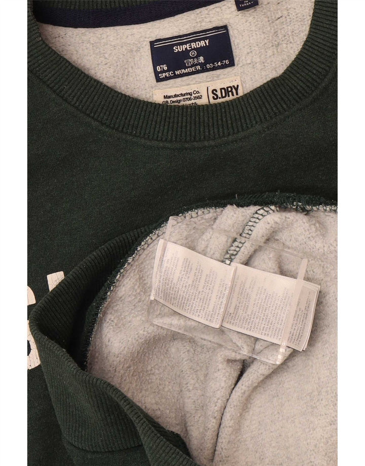Superdry moletom gráfico masculino jumper grande algodão verde