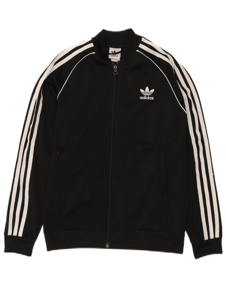 Casaco de treino Adidas Boys 11-12 anos preto poliéster