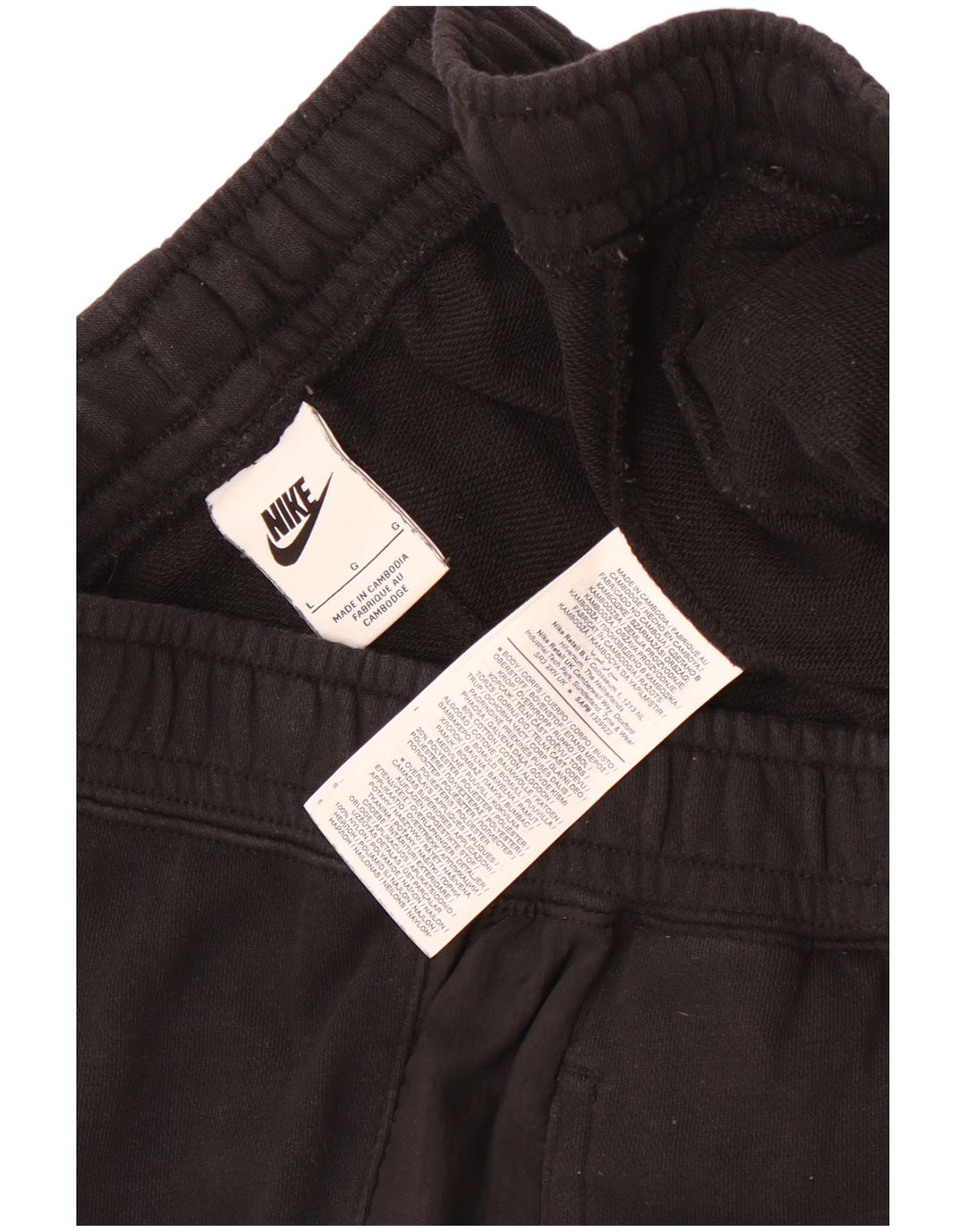 Shorts esportivos masculinos Nike grandes de algodão preto