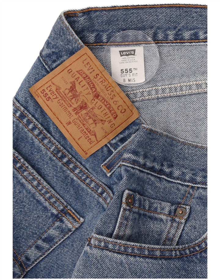 Shorts jeans feminino Levi's 555 US 8 médio W28 algodão azul