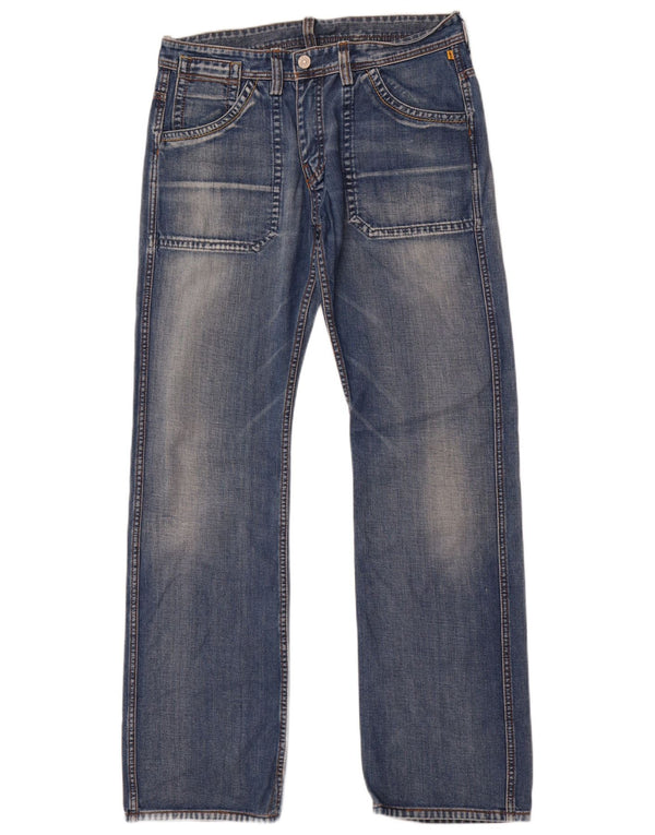 Meltin' Pot Calça jeans reta reversível masculina W32 L34 algodão azul