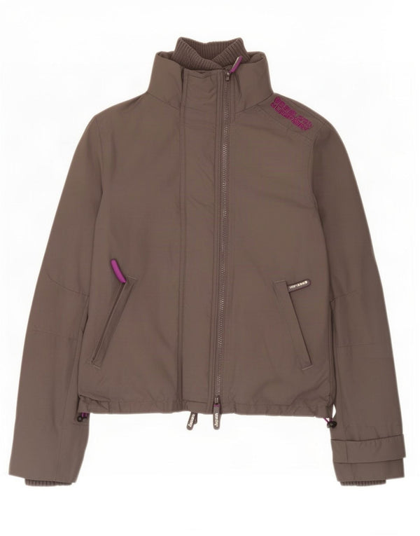 Jaqueta corta-vento feminina Superdry The Windcheater Graphic UK 10 pequena cinza
