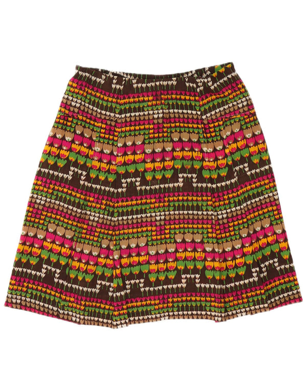 Saia feminina vintage linha A W32 grande floral multicolorida
