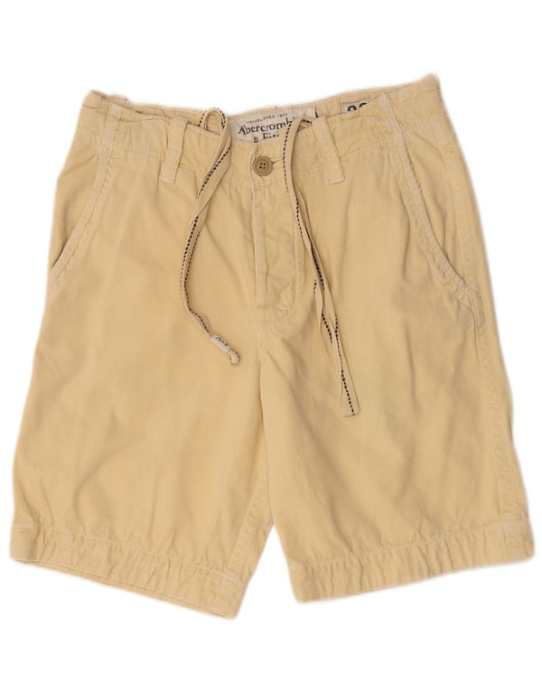 Abercrombie & Fitch Mens Chino Shorts W28 Pequeno Algodão Bege
