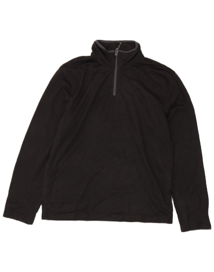 Starter masculino com zíper e gola alta, pulôver de treino, Reino Unido 38/40, médio, preto