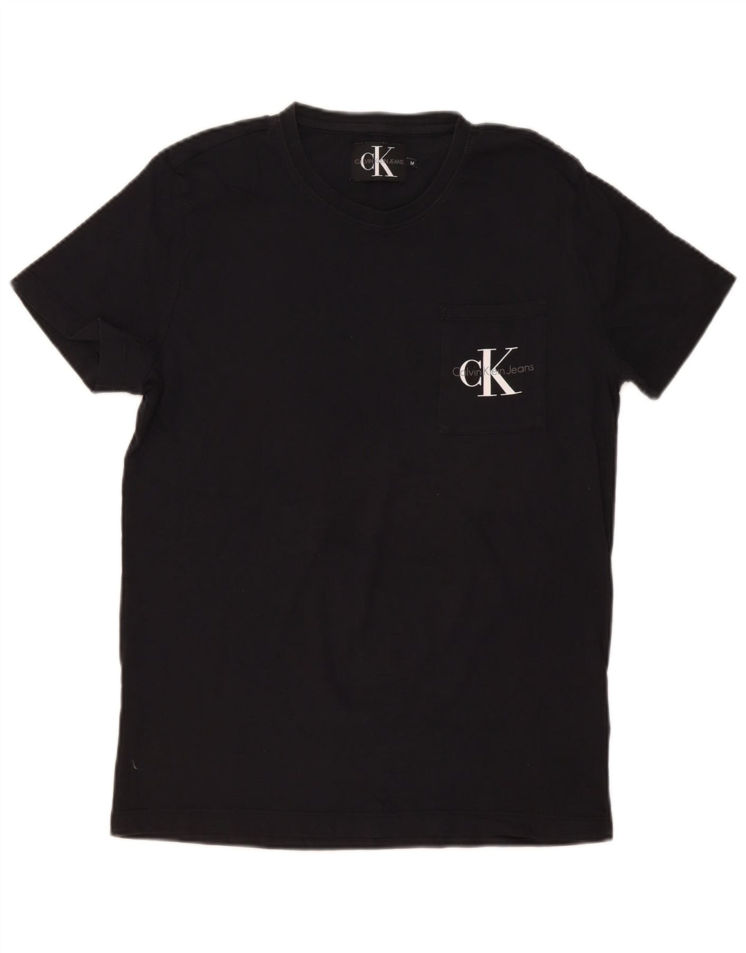 Calvin Klein Camiseta masculina gráfica Top médio algodão preto