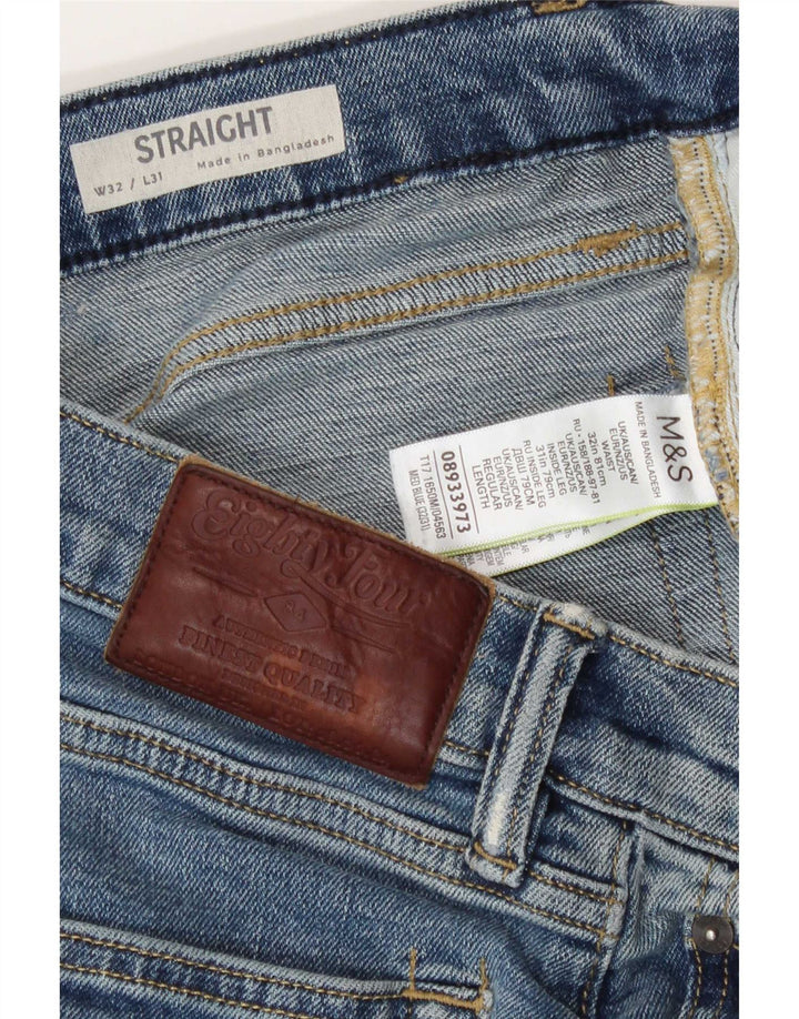 Jeans retos masculinos Marks & Spencer W32 L31 algodão azul