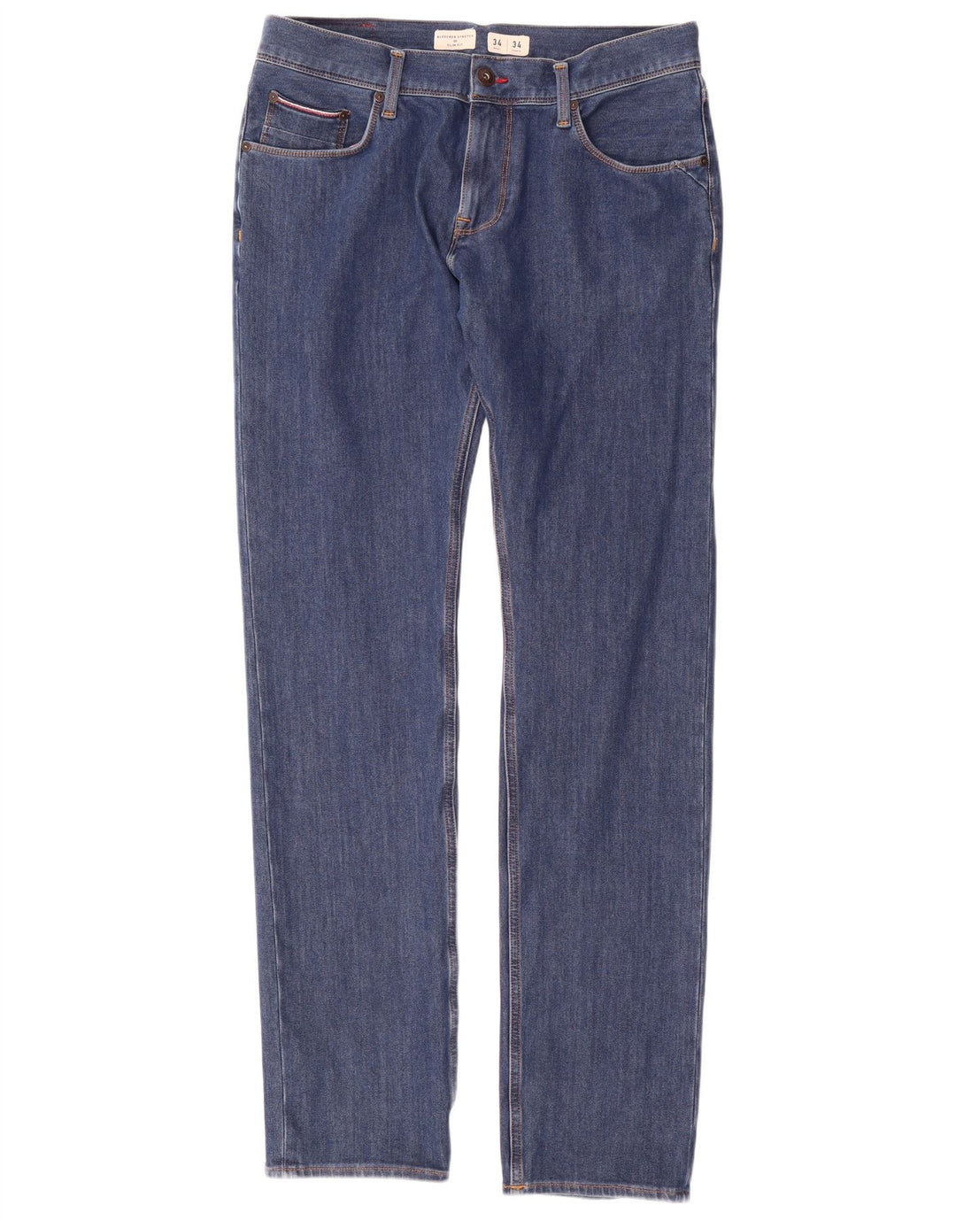 Tommy Hilfiger Masculino Bleecker Slim Jeans W34 L34 Azul Algodão