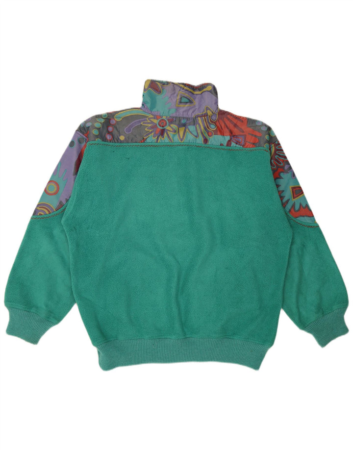 Silvy Mens Zip Neck Fleece Jumper XL Poliéster Geométrico Verde
