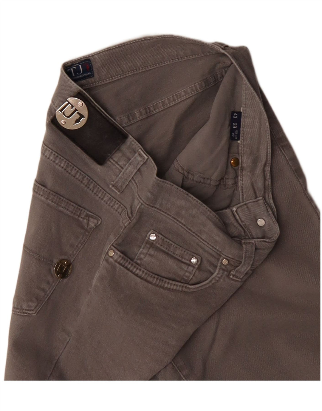 Calça feminina reta casual TRUSSARDI W27 L31 cinza