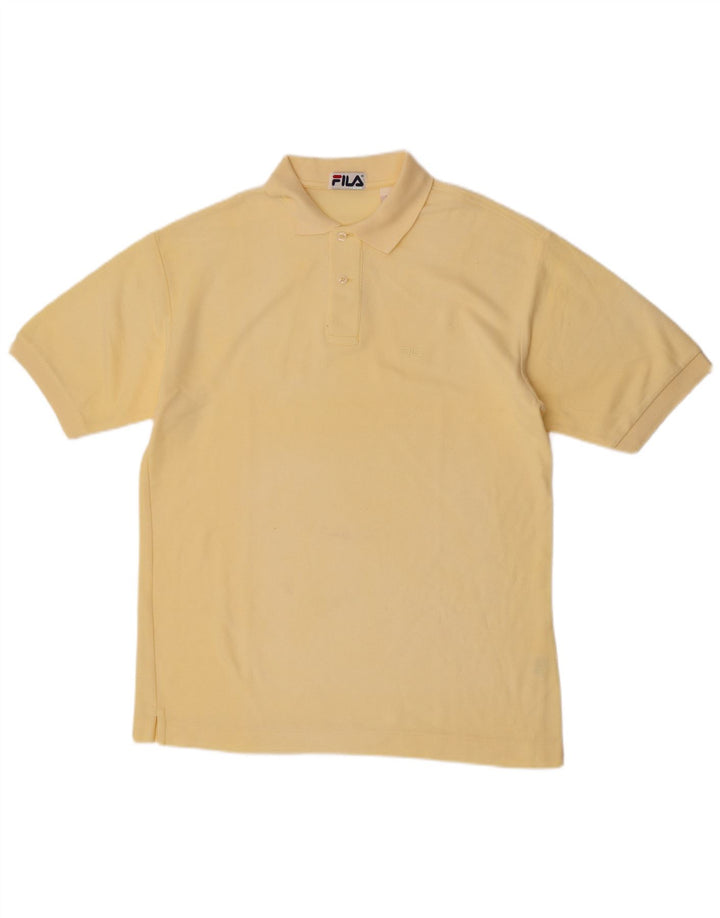 Camisa polo masculina Fila IT 48 algodão amarelo médio
