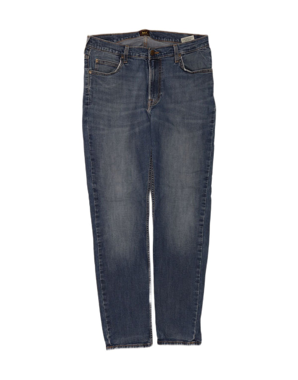 Lee Mens Rider Slim Jeans W33 L32 Azul Algodão