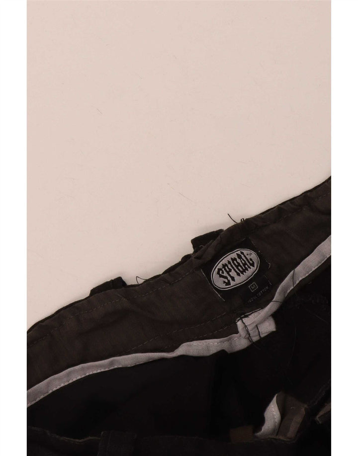 Spiral Mens Graphic Cargo Shorts Médio W36 Algodão Preto Gótico