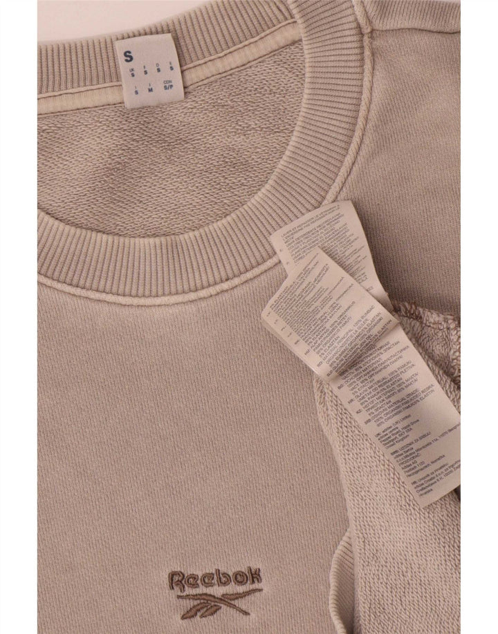 Reebok Mens Loose Fit Moletom Jumper Pequeno Algodão Cinza