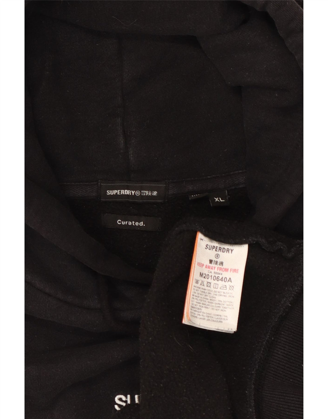 Suéter com capuz masculino Superdry XL preto algodão