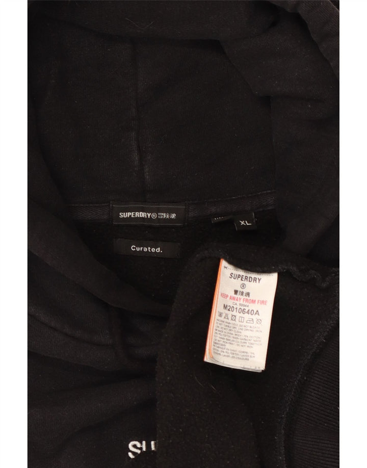 Suéter com capuz masculino Superdry XL preto algodão