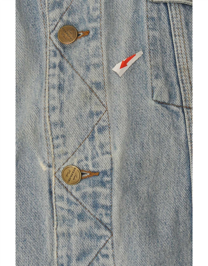 Jaqueta jeans feminina Stefanel UK 18 XL algodão azul