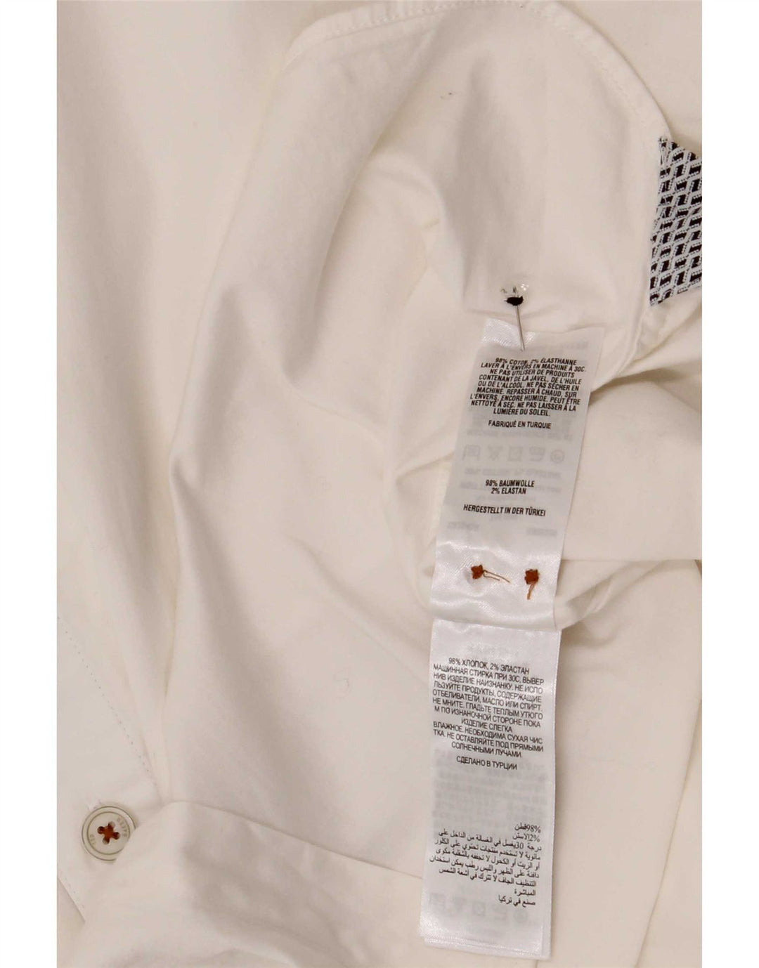 Camisa masculina Ted Baker tamanho 5 XL algodão branco