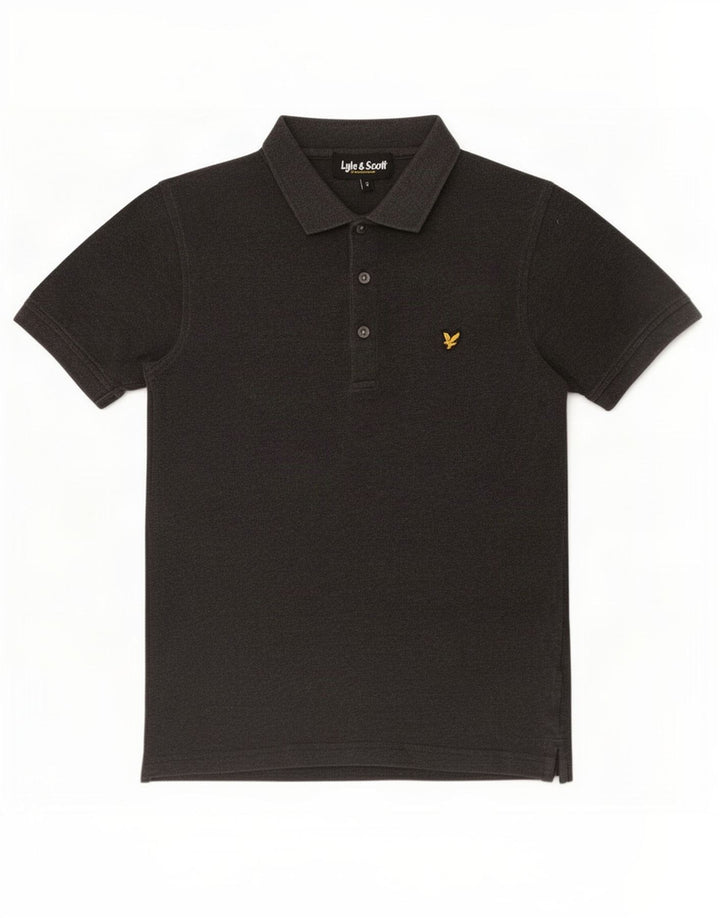 Camisa polo masculina Lyle & Scott pequena cinza algodão