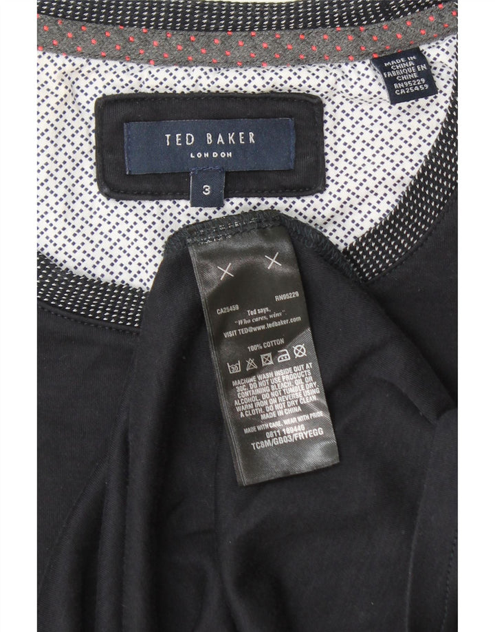 Camiseta masculina TED BAKER tamanho superior 3 algodão azul marinho médio
