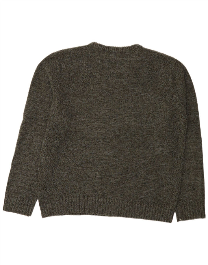 Suéter masculino Marks & Spencer com gola canoa grande cáqui