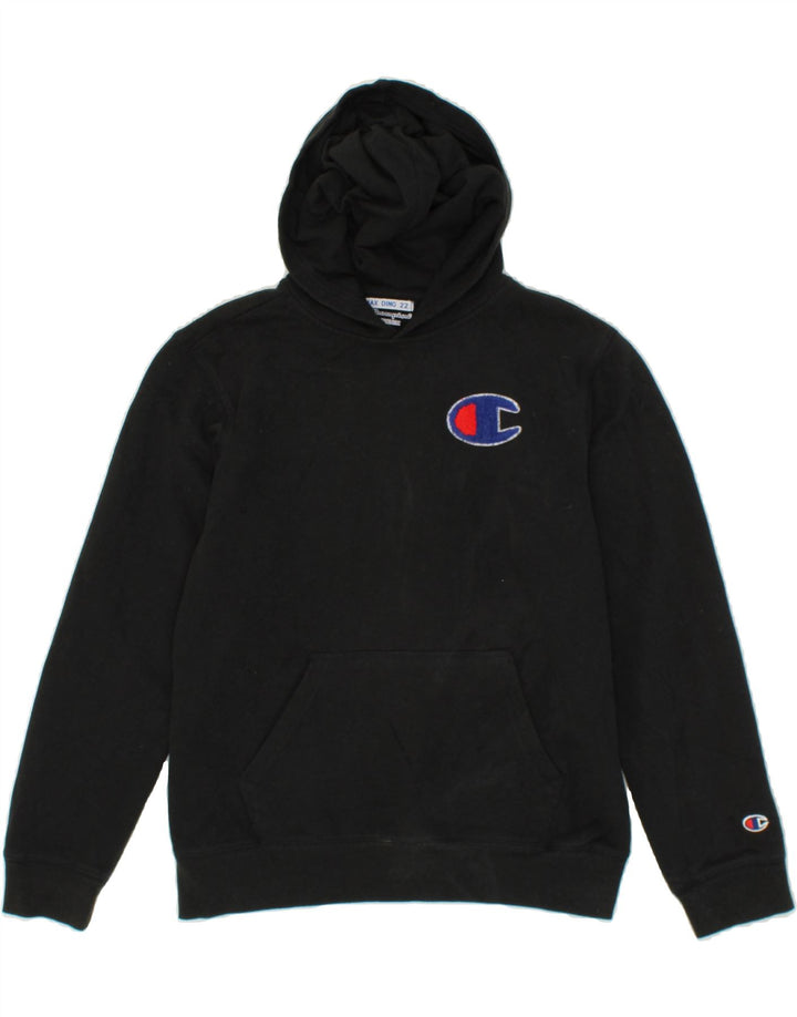 CHAMPION Womens Graphic Hoodie Jumper UK 18 XL Black Cotton Vintage Champion and Second-Hand Champion from Messina Hembry 