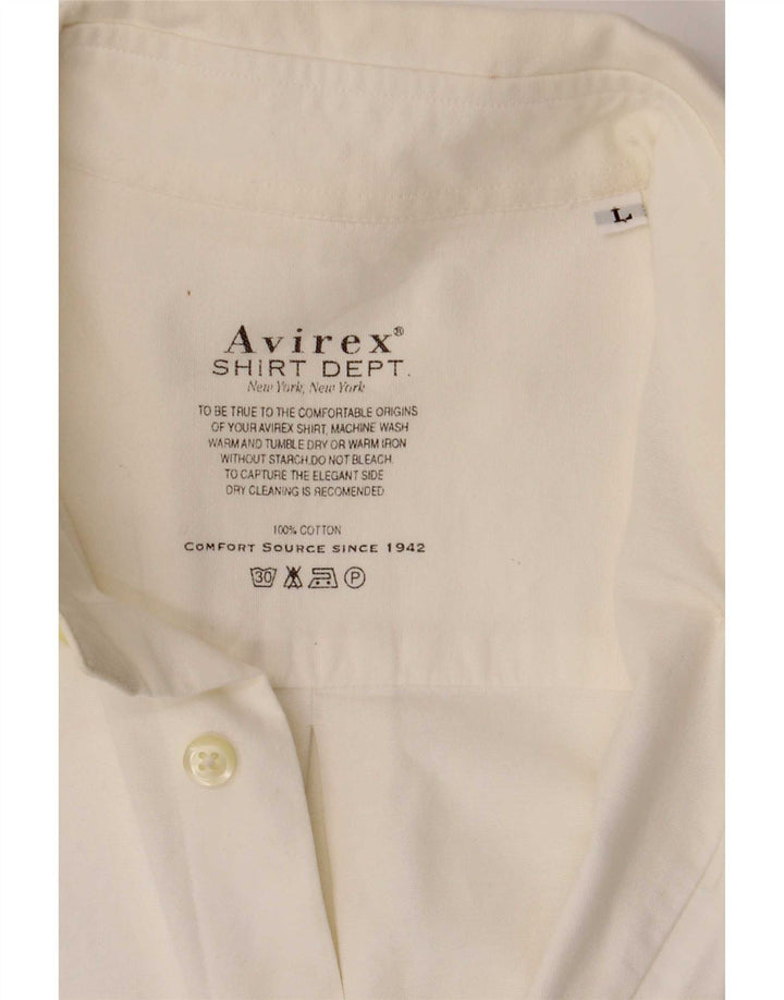 Camisa masculina Avirex grande algodão branco