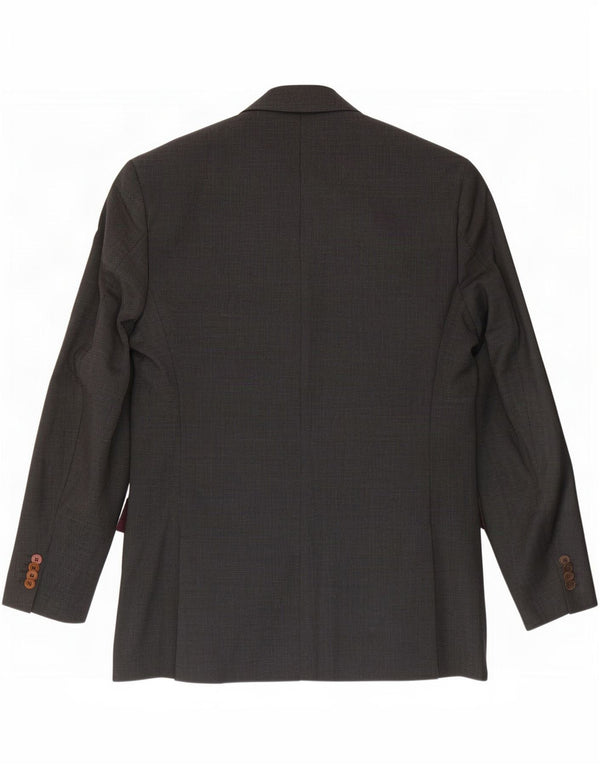 Jaqueta Blazer Masculina Hugo Boss com 2 Botões EU 48 Lã Virgem Cinza Médio