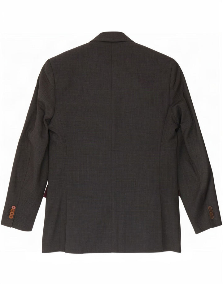 Jaqueta Blazer Masculina Hugo Boss com 2 Botões EU 48 Lã Virgem Cinza Médio