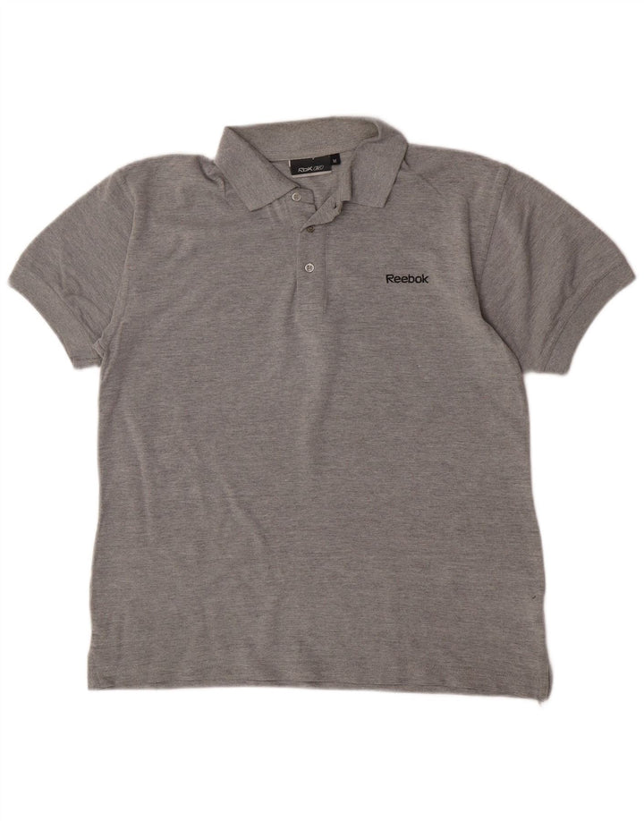 Camisa polo masculina Reebok algodão cinza médio