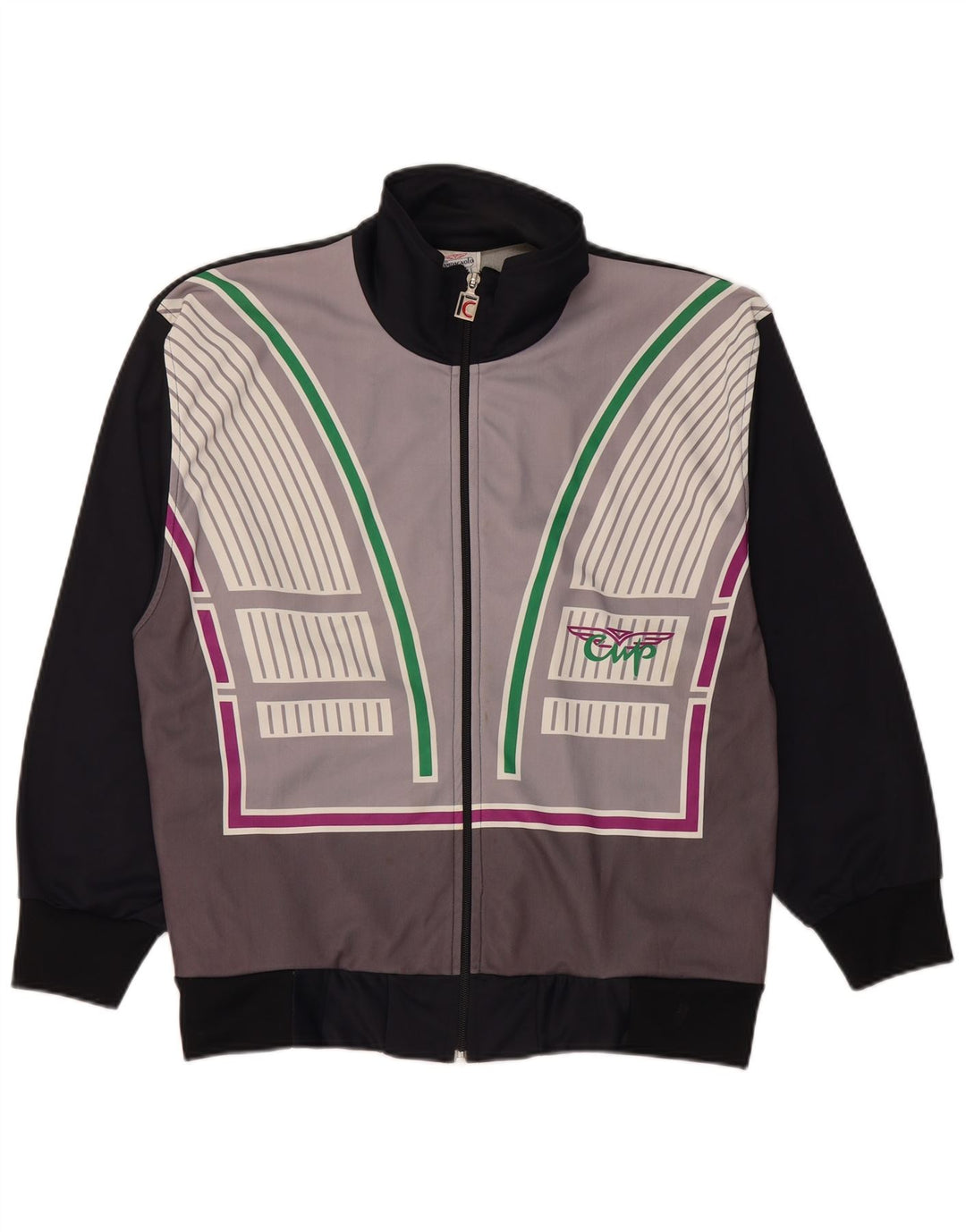 F.LLI Campagnolo Jaqueta masculina de agasalho UK 36 Small Black Colourblock