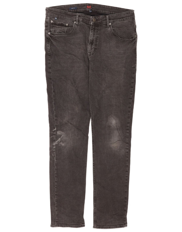 Crew Clothing Mens Slim Jeans W38 L33 Cinza Algodão