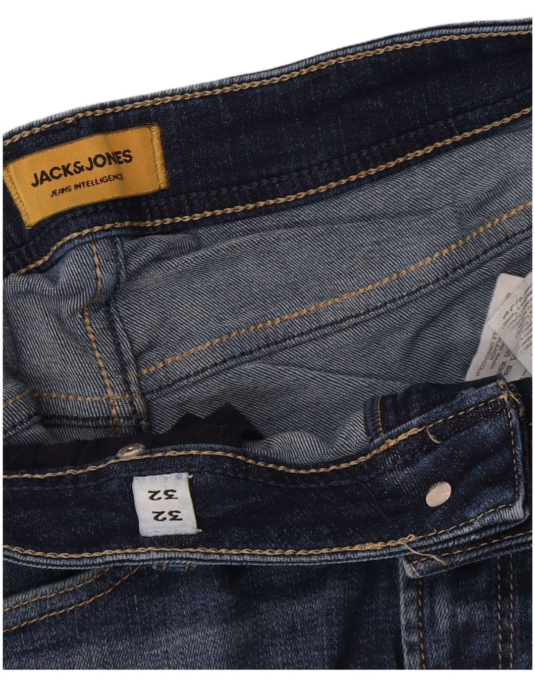 Jeans retos masculinos Jack & Jones W32 L32 algodão azul