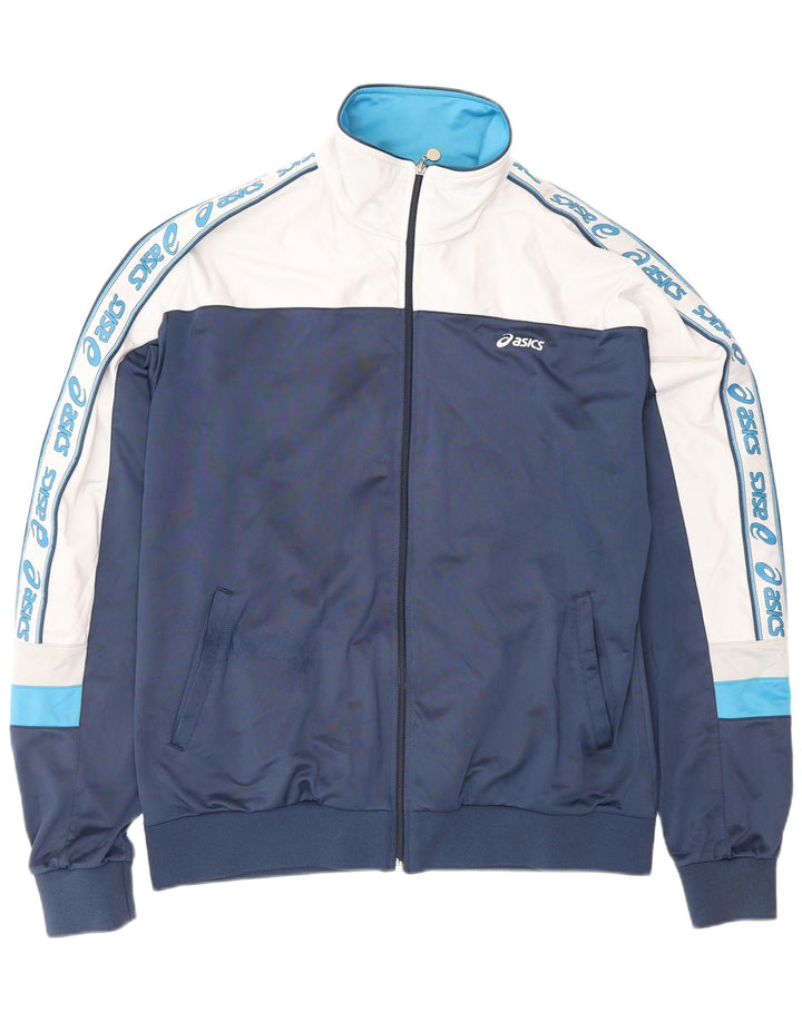 Jaqueta masculina Asics Graphic Tracksuit Top grande bloco colorido azul marinho