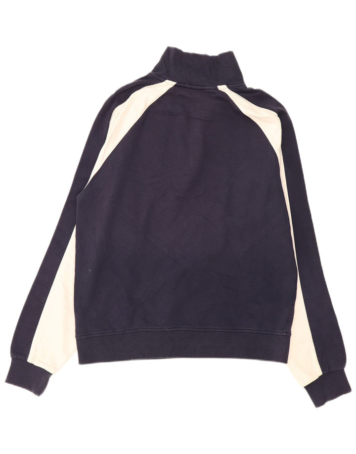 Moletom masculino FILA com zíper e gola em bloco colorido azul marinho médio