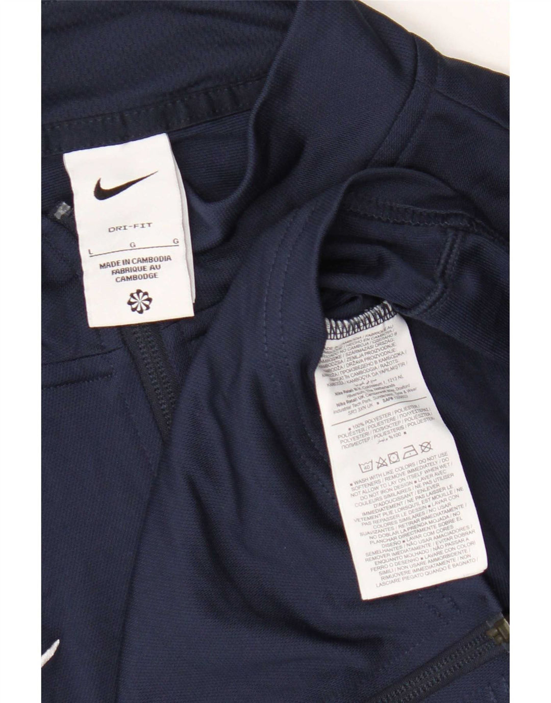Nike Mens Dri Fit Tracksuit Top Jaqueta Grande Poliéster Azul Marinho