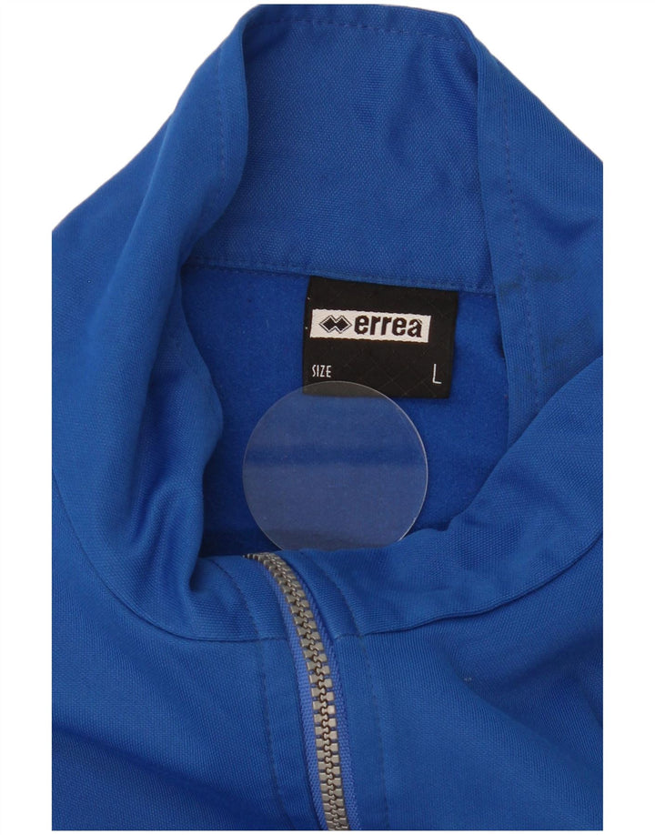 Errea Mens Zip Neck Pulôver Treino Top Grande Azul