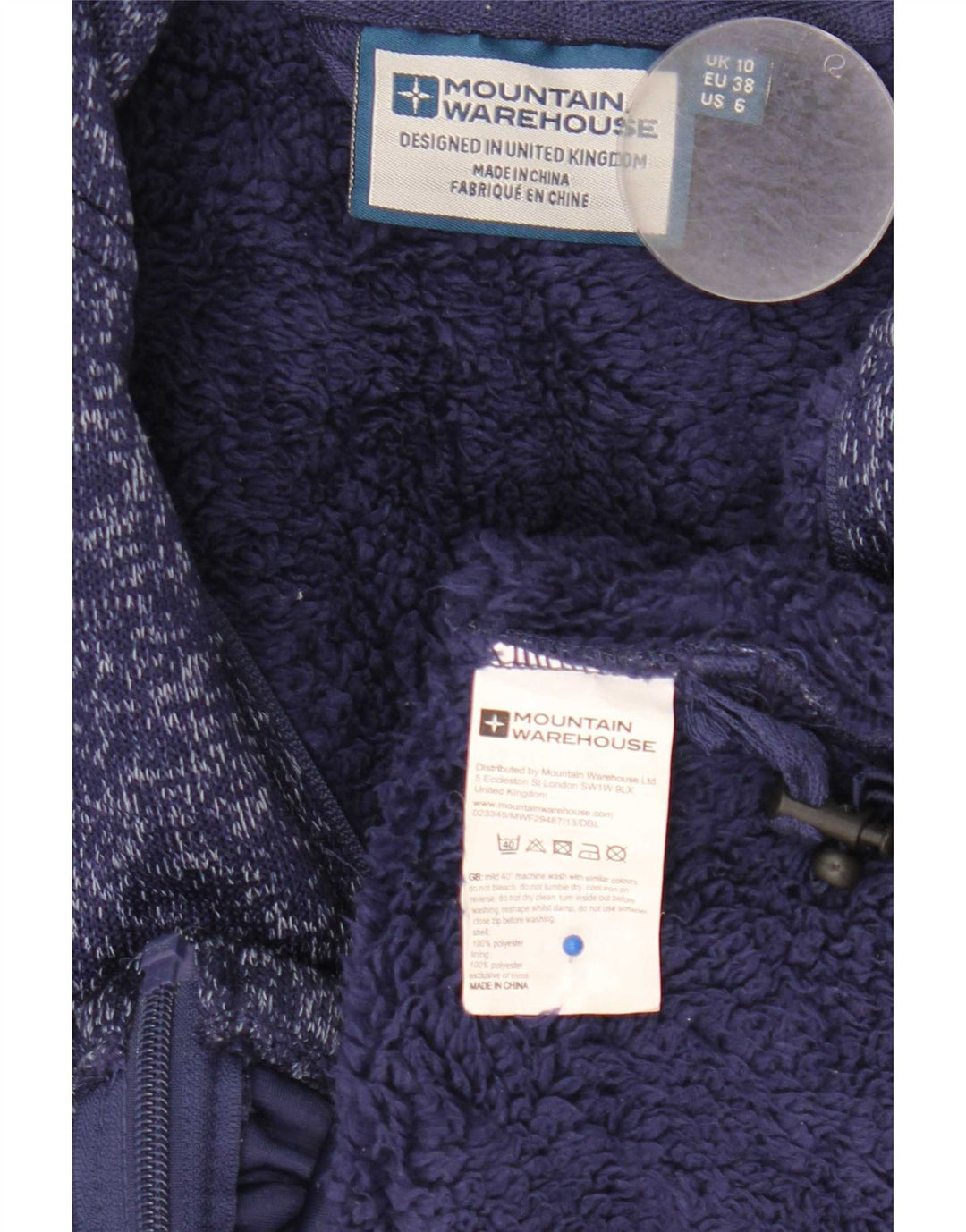 Jaqueta feminina de treino Mountain Warehouse UK 10 pequena azul marinho