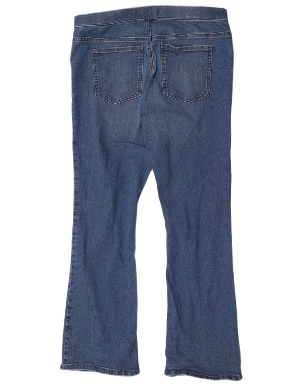 Calça jeans feminina Marks & Spencer Slim Flared Reino Unido 16 grande W34 L30 azul algodão