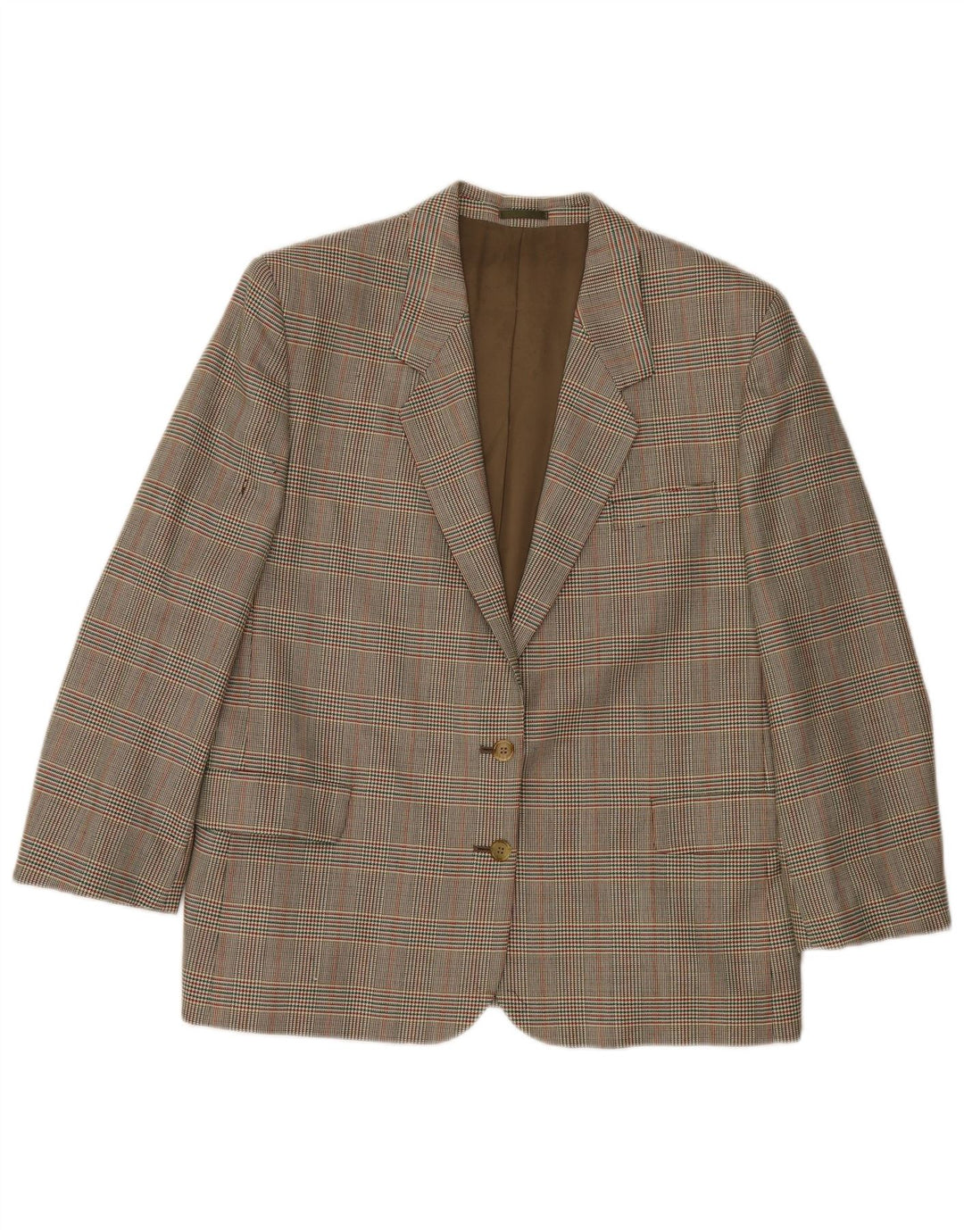 Jaqueta blazer feminina Burberrys com 2 botões Reino Unido 14 grande lã houndstooth verde