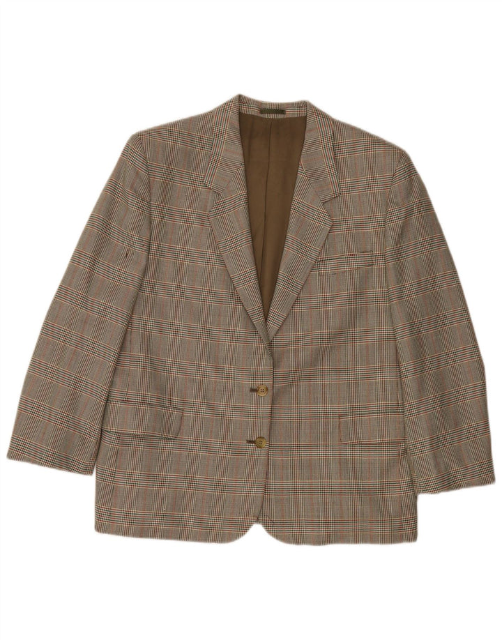 Jaqueta blazer feminina Burberrys com 2 botões Reino Unido 14 grande lã houndstooth verde