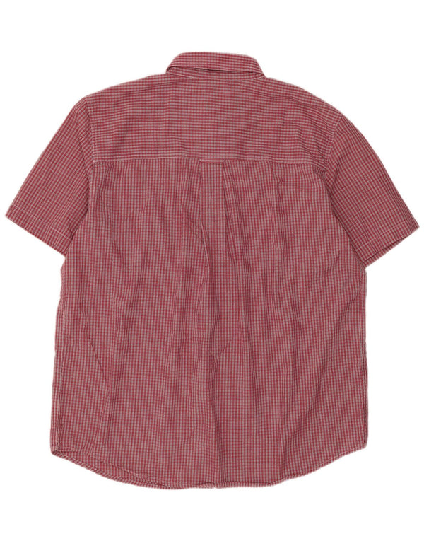 Camisa masculina de manga curta Chaps grande algodão vermelho guingão