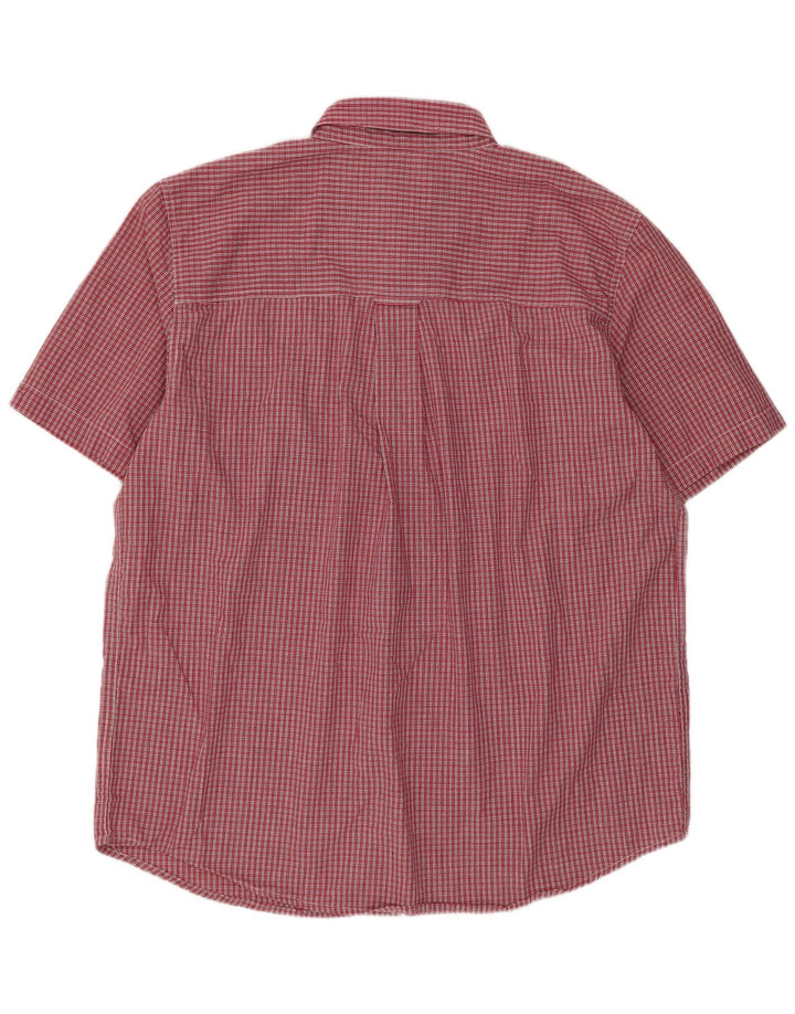 Camisa masculina de manga curta Chaps grande algodão vermelho guingão