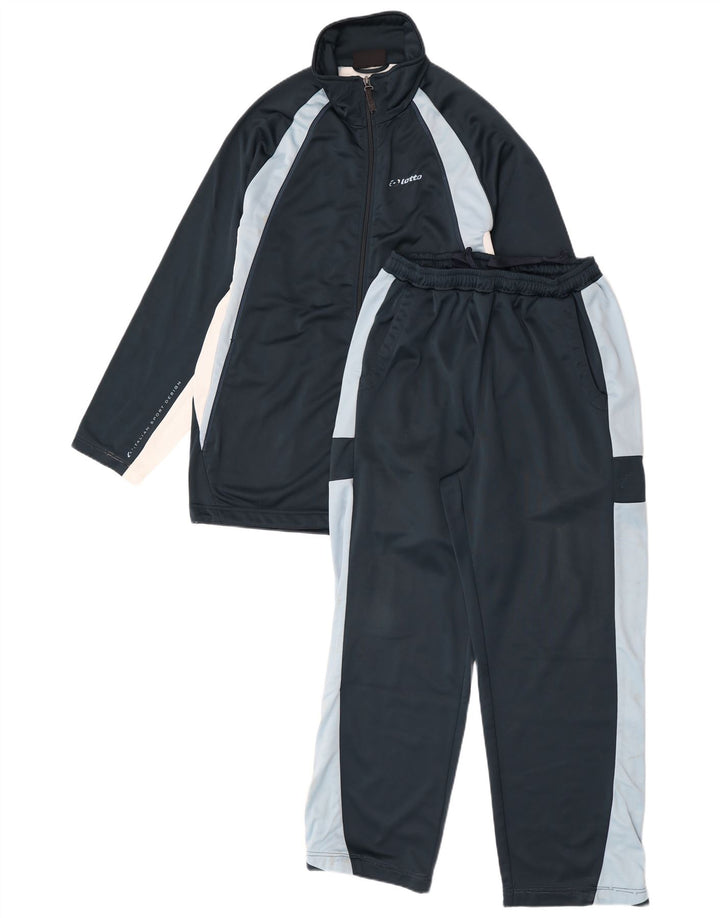 Lotto Mens Full Tracksuit Grande Azul Marinho Colourblock Poliéster