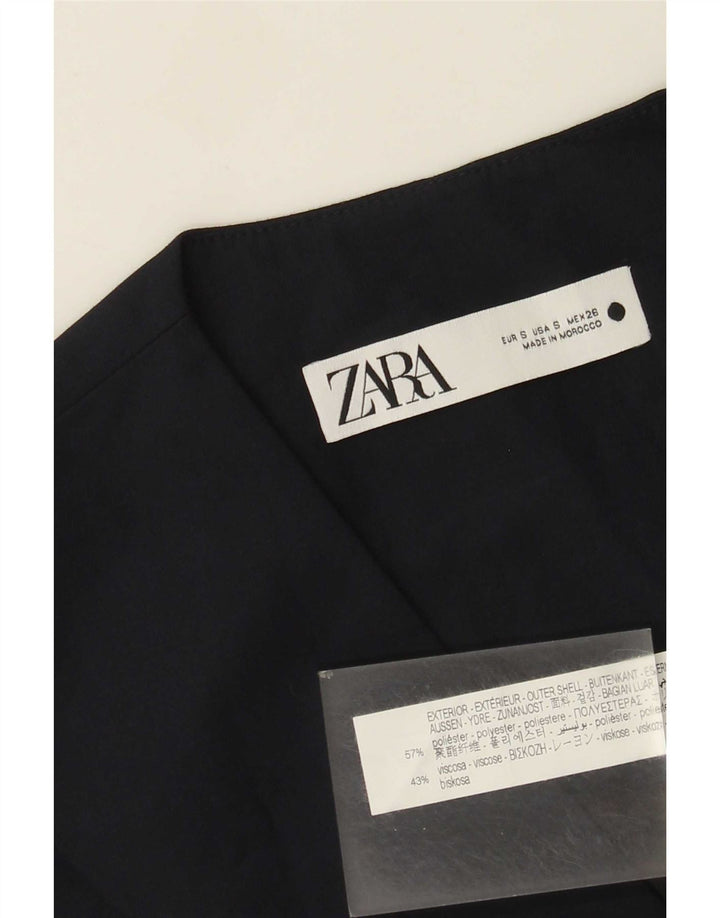 Colete feminino Zara UK 10 pequeno poliéster azul marinho