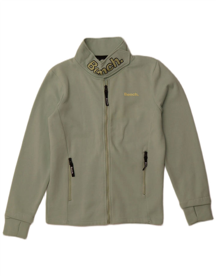 Jaqueta feminina BENCH com agasalho gráfico Reino Unido 12 algodão verde médio