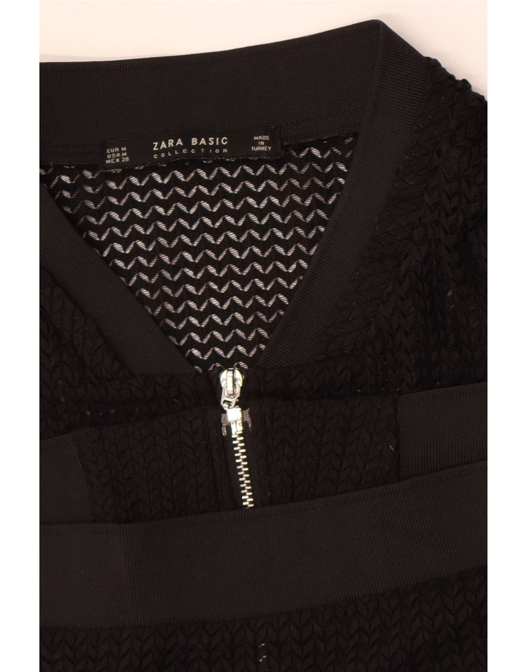 Jaqueta Bomber Feminina Zara Transparente UK 14 Médio Preto