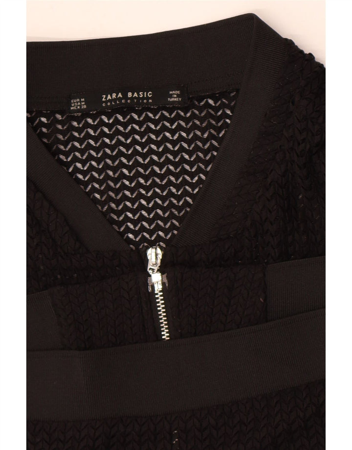 Jaqueta Bomber Feminina Zara Transparente UK 14 Médio Preto