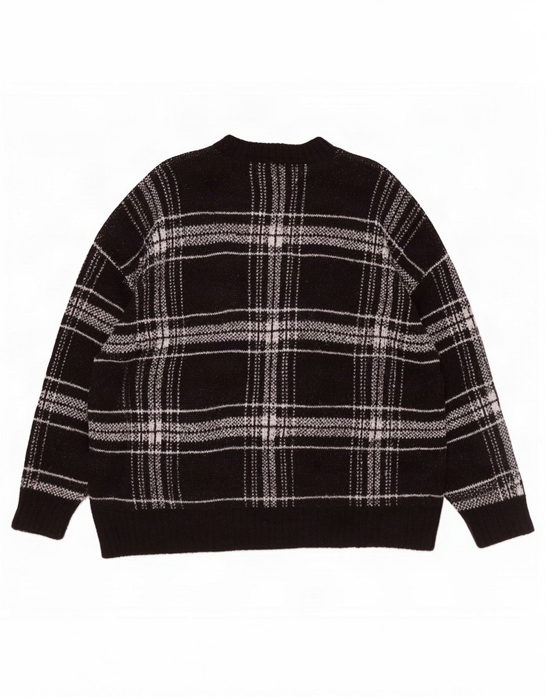Suéter feminino Marks & Spencer com gola redonda UK 18 XL preto xadrez